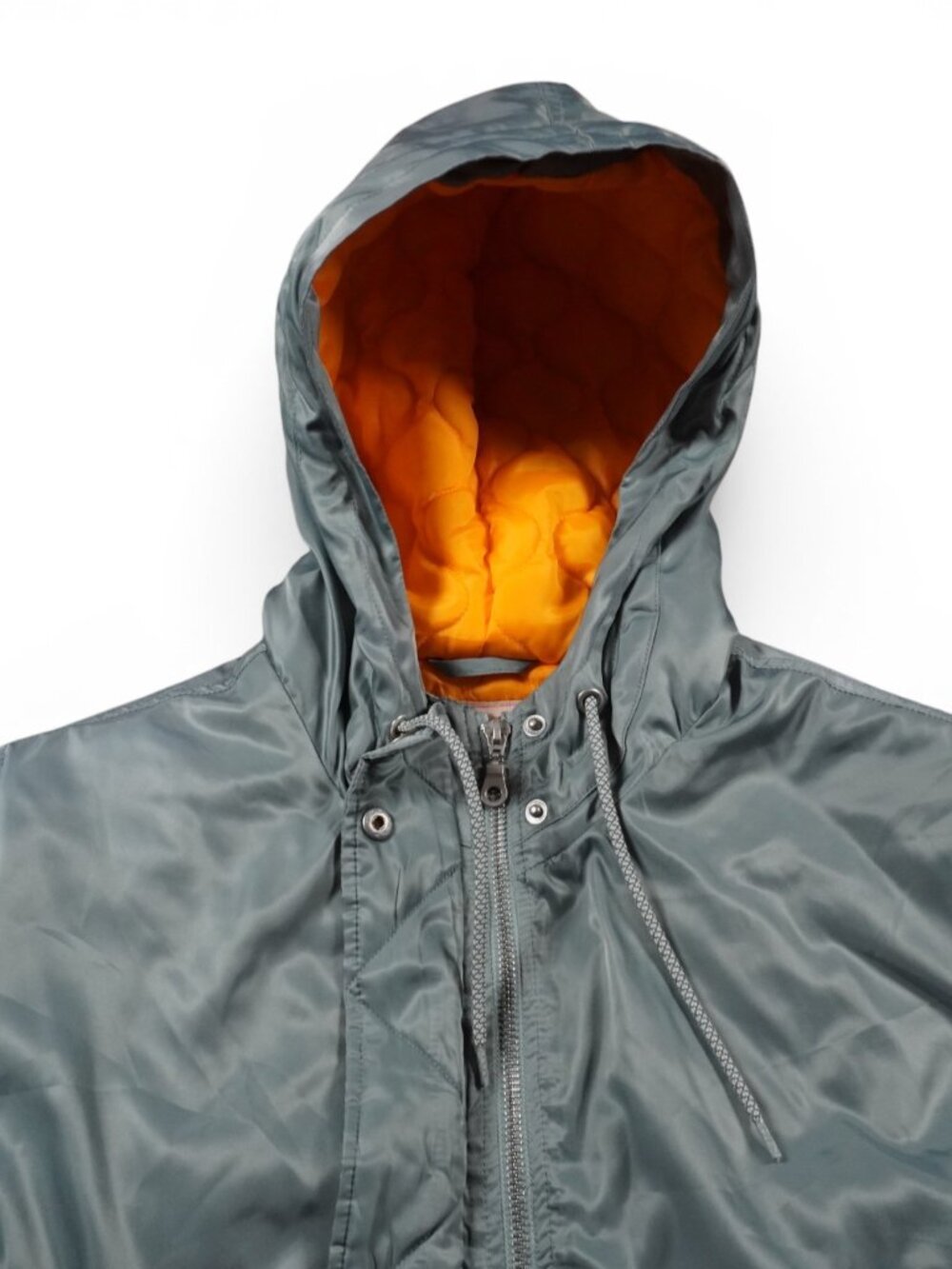 Free People Max Utility Quilted Puffer Vest Medium Hooded Steel Blue/Green - Picture 4 of 16